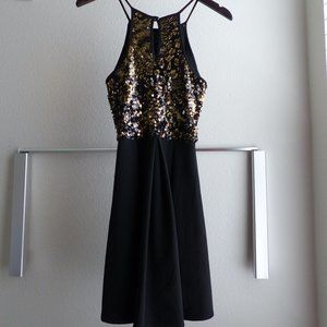 Black & Gold Sparkling Dress
